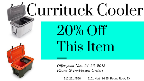 Mention this coupon to get 20% off this Currituck Cooler Nov. 24-26, 2018!