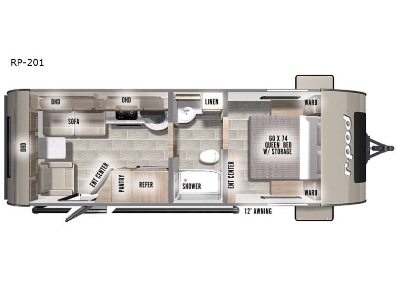 R=Pod 201 Floorplan by Forest River