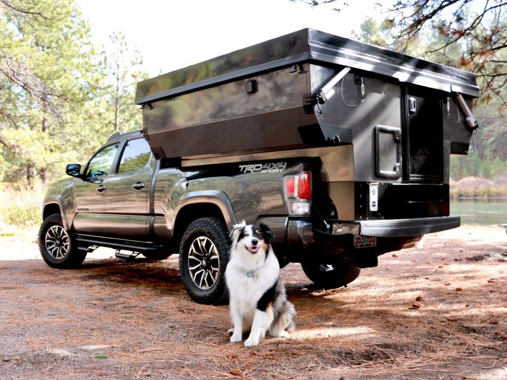Cube Series Truck Camper Folded Down on Toyota Tacoma 