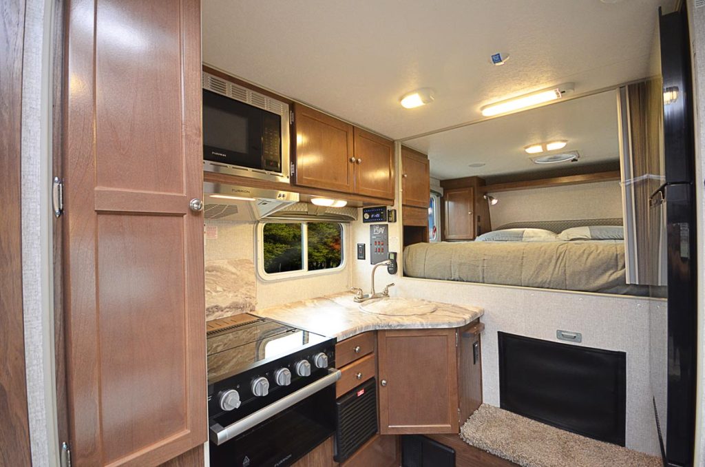 Kitchen in Wolf Creek 850 Truck Camper