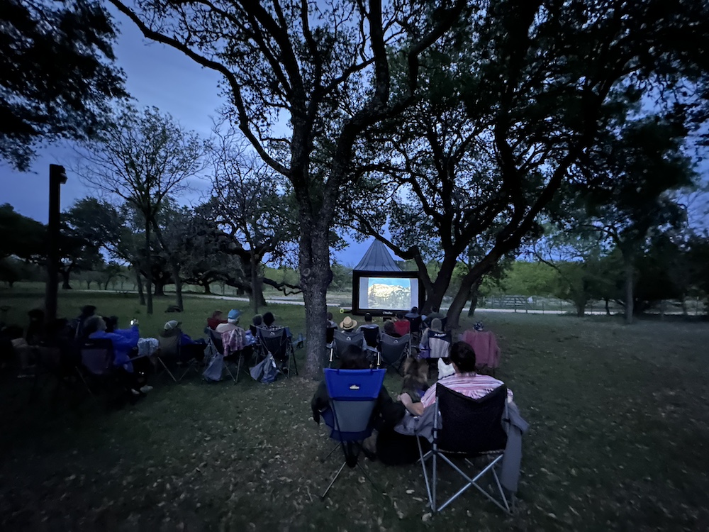 Movie night at the Texas Tiny Trailer Rally